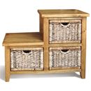 FurnitureToday Vintage pine 3 basket step chest