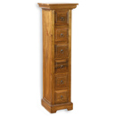 FurnitureToday Vintage pine 6 drawer CD tower