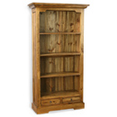 Vintage pine bookcase with 2 drawers