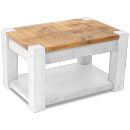 FurnitureToday White Painted Junk Plank Coffee Table with Shelf
