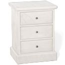 FurnitureToday White Painted Plank 3 drawer Bedside