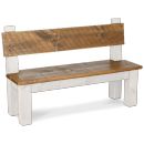FurnitureToday White Painted Plank Pew Bench
