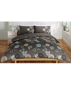 Fusion Flower Double Duvet Set - Chocolate