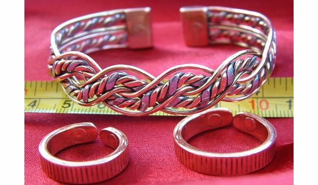 Fusions Triple Magnetic Health Pack - Bangle and 2 Rings! Delicately Handcrafted and Superbly Finished - in 