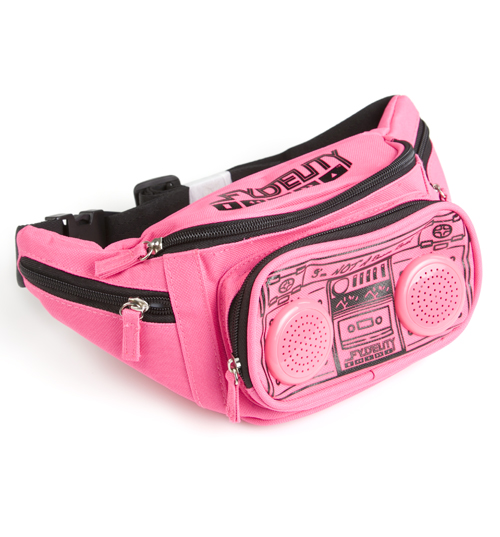Fydelity Neon Pink Retro Boombox Bum Bag With Working