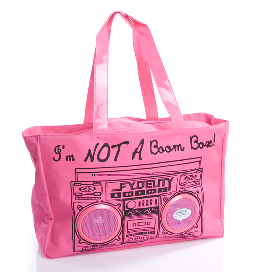 Retro Pink Im Not A Boombox Tote Bag with