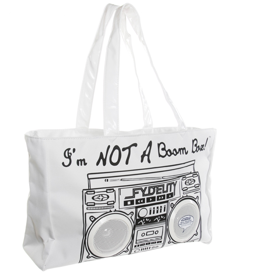 Fydelity Retro White Im Not A Boombox Tote Bag with