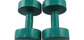 Two green 4kg hand weights