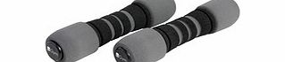 Two grey and black 1kg hand weights
