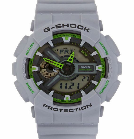 G-Shock Mens G-Shock Neon Sport Watch - Grey/green