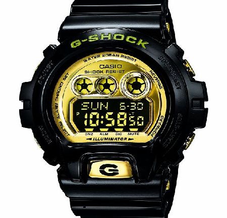 G-Shock Xl 6900 Watch - All Black Gold Face