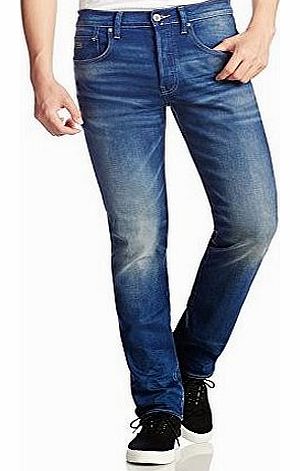 G-Star Mens 3301 Straight Jeans, Firro Denim in Medium Aged, W32/L30