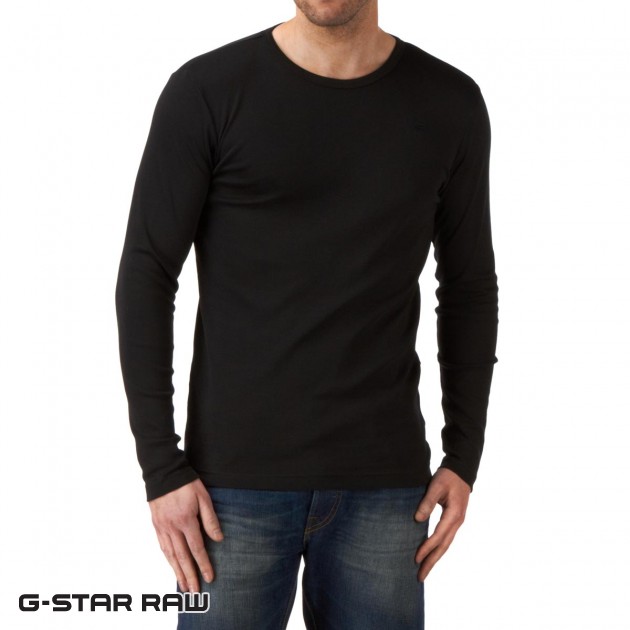 Mens G-Star Base Long Sleeve T-Shirt - Black