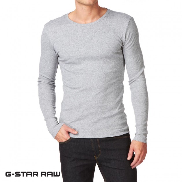 Mens G-Star Base Long Sleeve T-Shirt - Grey