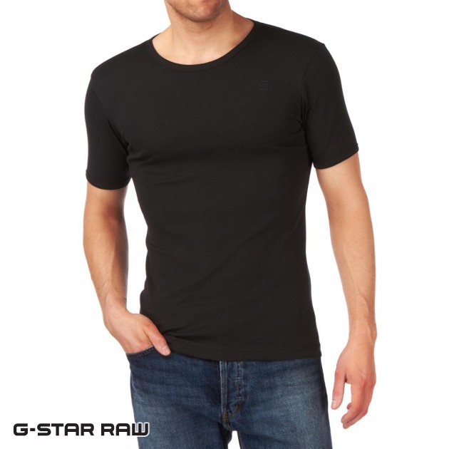 Mens G-Star Premium Base 2 Pack T-Shirt - Black