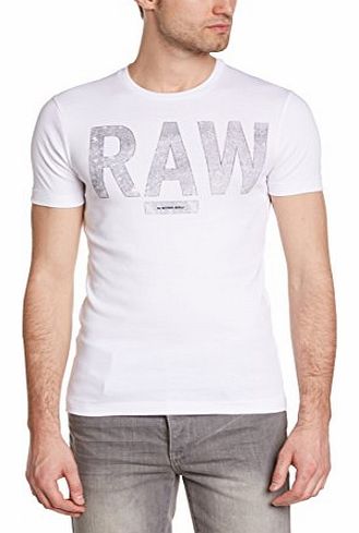 G-Star Mens Terrams R T S/S Plain Crew Neck Short Sleeve T-Shirt T-Shirt, White (White), Medium