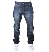Mid Denim Button Fly Jeans (3301 Classic)