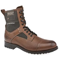 Male G-Star Military Pat Hi Mix Leather Upper Casual in Brown