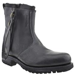 Male Gerontius Leather Upper Casual Boots in Black
