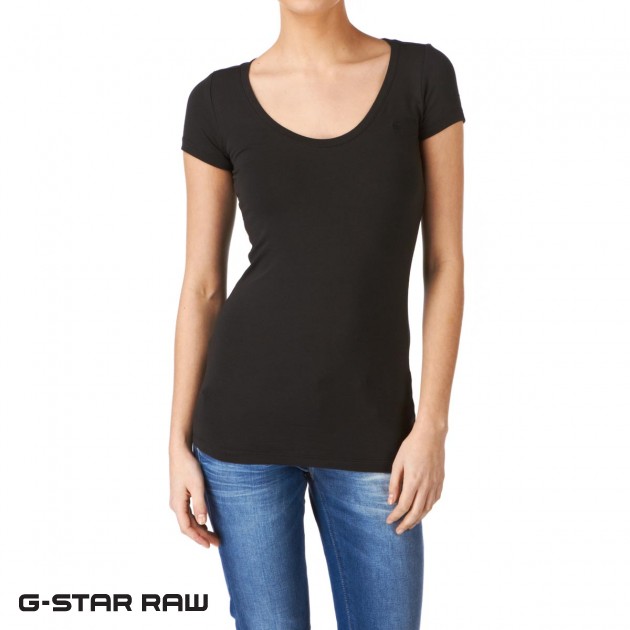 Womens G-Star Base Deep T-Shirt - Black