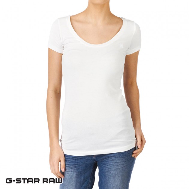 Womens G-Star Base Deep T-Shirt - White