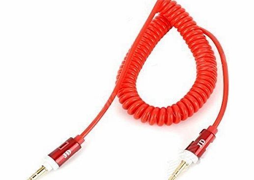 Nice Quality Red 3.5mm AUX Stereo Male to Male AUX Spiral Cable cord (1.8 meter) For Apple iPad4 Ipad Air Ipad mini iPhone 5/5s,Ipod All Mp3 Mp4 Players Sony Creative Samsung, All Laptop Pc And ard 3.