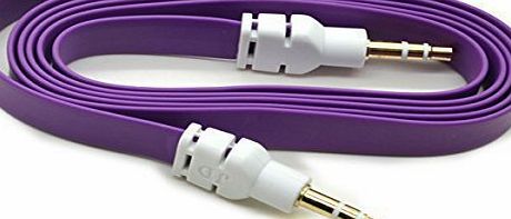 Strong Quality Purple 3.5mm AUX Stereo Male to Male AUX Flat No Tangle Noodle Cable cord For Apple iPad4 Ipad Air Ipad mini iPhone 5/5s,Ipod All Mp3 Mp4 Players Sony Creative Samsung, All Laptop Pc An