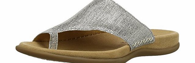 Gabor Lanzarote L, Women Wedge Heels Sandals, Silver (Pewter Metallic Scaly Leather), 6 UK (39 EU)
