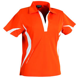 Ladies Janna Golf Shirt Orange/White
