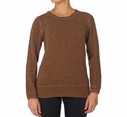 Brown wool blend knitted jumper
