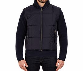 Dark blue padded quilted gilet