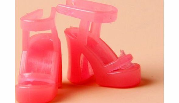 GAOHOU 10Pairs Fashion High Heel Sandal / Campagus Shoes For Barbie Doll (Pink)