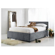 Double Bed, Grey Faux Suede with Airsprung