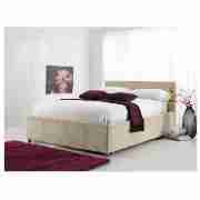 Garbo King Bed, Ivory Faux Suede with Airsprung