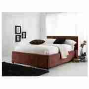 Garbo King Bed, Mocha Faux Suede with Airsprung