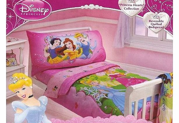 Disney Princess 4 Piece Toddler Bedding Set ``Princess Hearts`` Collection, Garden, Lawn, Maintenance