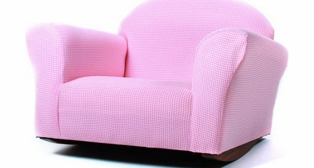 Fantasy Furniture Roundy Rocking Chair Gingham, Pink, Garden, Lawn, Maintenance