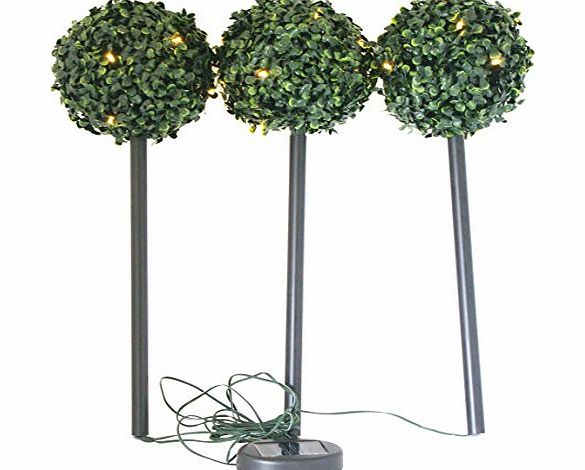 Garden Style Solar LED Decorative Topiary Balls (Set of 3) - Green