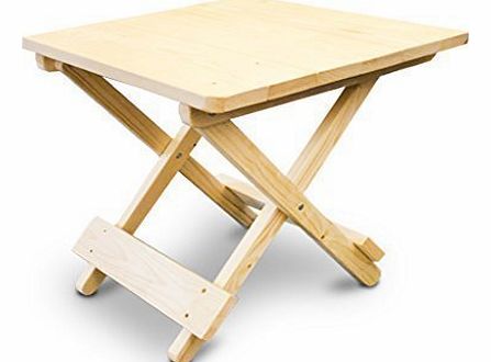 Square Plain Wooden Folding Garden Side Table - Indoor / Outdoor