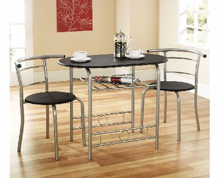 Black 2 Seater Compact Dining Set