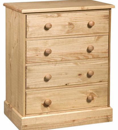 Gardens and Homes Direct Classic Cotswold Solid Pine 4 Drawer Chest