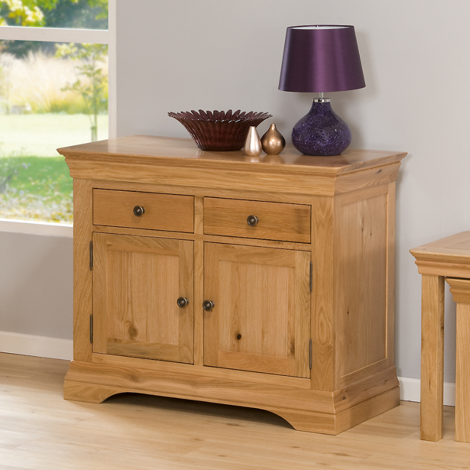 Gardens and Homes Direct Constance Oak Sideboard with 2 Drawers
