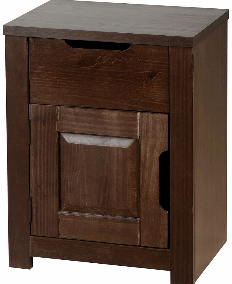 Gardens and Homes Direct Eclipse Pine Bedside Cabinet with Walnut Finish