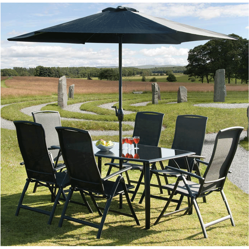 Gardens and Homes Direct Havana Black 6 Seat Outdoor Dining Set