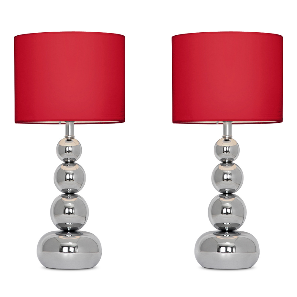 Gardens and Homes Direct Pair of Marissa Chrome Touch Table Lamps with