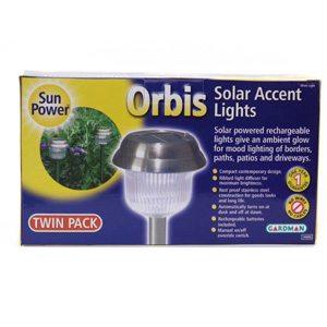 gardman Orbis Solar Accent Lights x 2