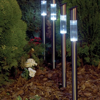 Gardman Stainless Steel Solar Post Lights