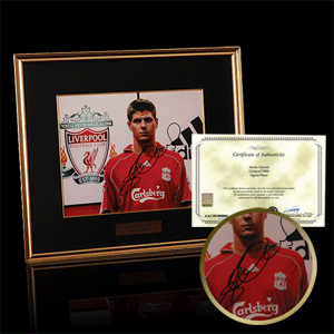 Steven Gerrard Signed Liverpool 2006 Framed Photo
