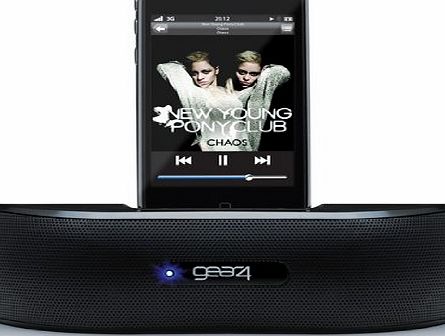 Gear 4 Gear4 StreetParty Compact Portable Speaker Docking Station with EU/UK Plug Compatible with iPhone 3G/3GS/4/4S, iPod Nano 5th Generation and iPod Touch 4th Generation - Black
