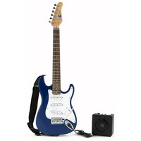 3/4 Electric-ST Guitar + Miniamp Blue